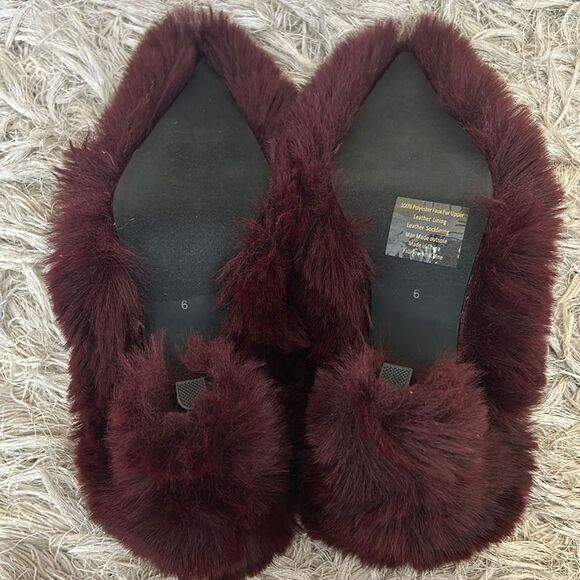 NWOB Jeffrey Campbell Fluffer Faux Fur Pointed Toe Pumps in Wine size 6 SOLD OUT - Picture 7 of 10